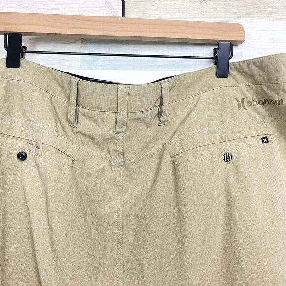 Hurley Phantom Walk Shorts Khaki Beige 9.5" Inseam Quick Dry Stretch Mens 40 - Picture 5 of 8